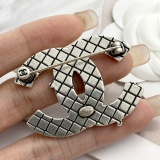 Chanel Fashion Retro Silver Totem CC Brooch