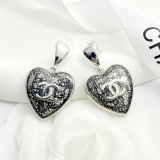 Chanel Fashion Versatile Lace Love Pearl Earrings