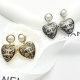 Chanel Fashion Versatile Lace Love Pearl Earrings