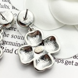 Chanel Fashion Versatile Diamond Pendant Lace Clover Earrings