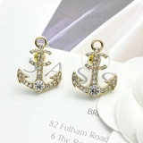 Chanel Fashion Versatile Diamond studded Anchor Earrings