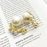 Dior Fashion Versatile Double Pearl Diamond Earrings