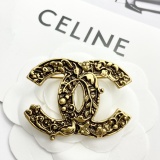 Chanel Fashion Retro Silver Totem CC Brooch