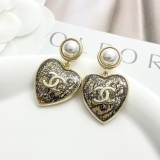 Chanel Fashion Versatile Lace Love Pearl Earrings