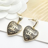 Chanel Fashion Versatile Lace Love Pearl Earrings