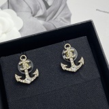 Chanel Fashion Versatile Diamond studded Anchor Earrings