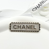 Chanel Fashion Versatile Black Border Logo Brooch