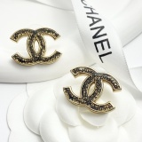 Chanel Fashion Versatile Lace Double C Earrings
