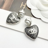Chanel Fashion Versatile Lace Love Pearl Earrings
