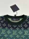 Louis Vuitton Fashion Versatile Full Logo Jacquard Knitted Round Neck Short Sleeve