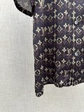Louis Vuitton 26SS Fashion Versatile Full Logo Printed Silk Short Sleeved Shirt Shorts
