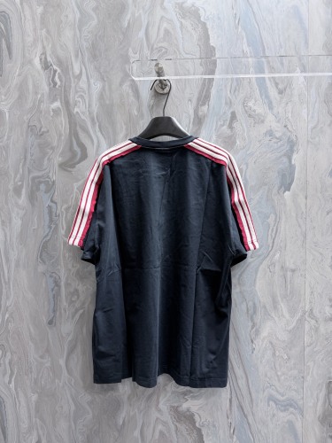 Balenciaga 26SS Classic Embroidered Logo Ribbon T-shirt Couple Casual Loose Short Sleeve