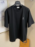 Yves Saint Laurent Classic Embroidery LogoT girl Couple Casual Versatile Short Sleeves