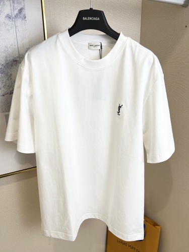 Yves Saint Laurent Classic Embroidery LogoT girl Couple Casual Versatile Short Sleeves