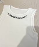 Chrome Hearts Women's Fashion Sanskrit Printed Versatile Tank Top Skirt