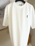 Yves Saint Laurent Classic Embroidery LogoT girl Couple Casual Versatile Short Sleeves