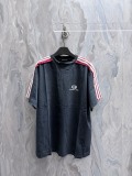 Balenciaga 26SS Classic Embroidered Logo Ribbon T-shirt Couple Casual Loose Short Sleeve