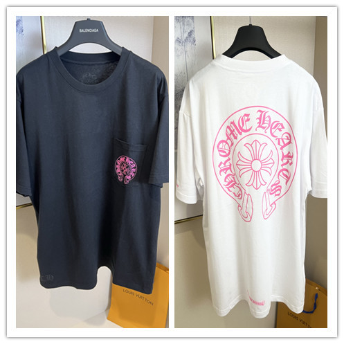 Chrome Hearts Classic Sanskrit Horseshoe Print T-shirt Casual Versatile Short Sleeve