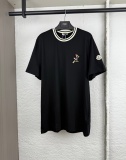 Moncler Fashion Cartoon Embroidered Round Neck T-shirt Unisex Casual Loose Short Sleeve