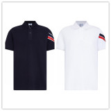 Moncler Classic Color Contrasting Ribbon Collar Polo Short Sleeve