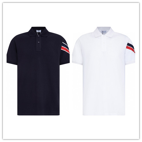 Moncler Classic Color Contrasting Ribbon Collar Polo Short Sleeve