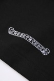 Chrome Hearts 26SS Fashion Sticky Denim Cross Short Sleeve Unisex Versatile Casual T-shirt