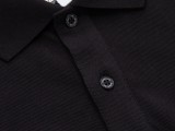 Moncler Classic Embroidered Logo Color Contrasting Ribbon Collar Polo Short Sleeve