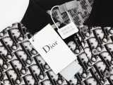 Dior Unisex Fashion Full Logo Jacquard Tencel Knitted Short sleeved Polo Shirt