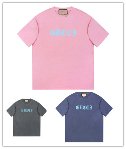 Gucci 26SSFashion Sanskrit Printed Short Sleeve Unisex Casual Washed T-shirt