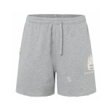 Balenciaga Fashion Embroidered Flame Logo Distressed Shorts Unisex Versatile Loose Sports Shorts