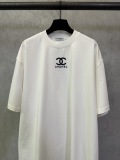 Chanel 26SS Classic Logo Print Destruction Round Neck T-shirt Unisex Casual Loose Short Sleeve