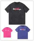 Balenciaga x Supreme Classic Logo Printed Short Sleeve Unisex Casual Washed T-shirt