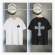 Chrome Hearts 26SS Fashion Sticky Denim Cross Short Sleeve Unisex Versatile Casual T-shirt