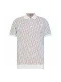 Dior Unisex Fashion Full Logo Jacquard Tencel Knitted Short sleeved Polo Shirt