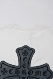 Chrome Hearts 26SS Fashion Sticky Denim Cross Short Sleeve Unisex Versatile Casual T-shirt