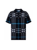 Burberry Unisex Classic Checkered Contrast Wool Polo Knitted Short Sleeve