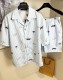 Louis Vuitton 26SS Fashion Embroidered Animal Logo Short Sleeve Shirt Unisex Casual Loose Set