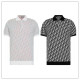 Dior Unisex Fashion Full Logo Jacquard Tencel Knitted Short sleeved Polo Shirt
