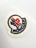 Moncler Classic Embroidered Logo Color Contrasting Ribbon Collar Polo Short Sleeve