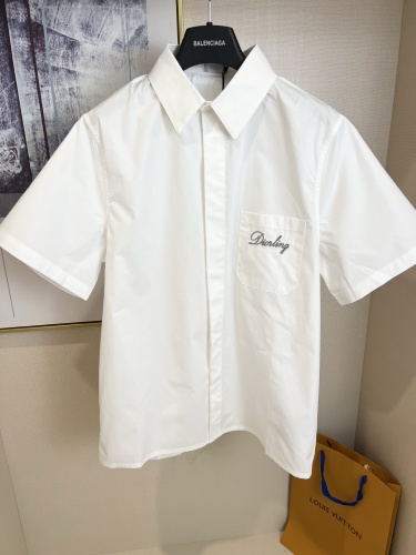 Dior 26SS Fashion Embroidered Logo Versatile Casual Short Sleeve Shirt