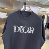 Dior Fashion Personalized Embroidered Logo Short Sleeve Unisex Casual Loose T-shirt