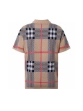 Burberry Unisex Classic Checkered Contrast Wool Polo Knitted Short Sleeve