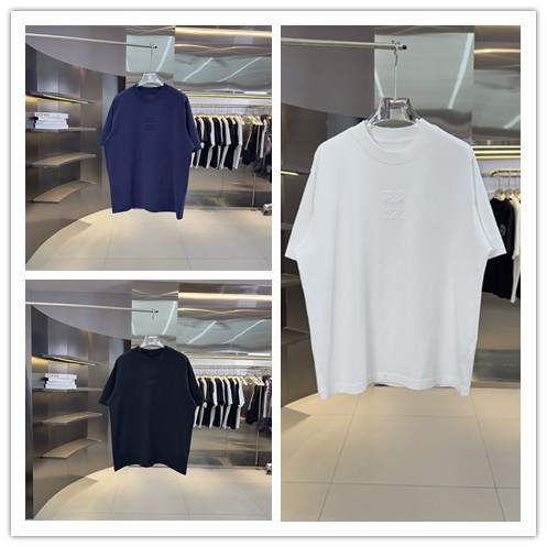 Loewe Fashion Patch Embroidered Logo Short Sleeve Unisex Casual Loose T-shirt