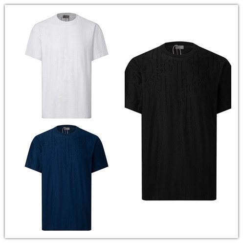 Dior Fashion Classic Full Towel Embroidered Logo Short Sleeve Unisex Loose Casual T-shirt
