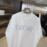 Dior Fashion Personalized Embroidered Logo Short Sleeve Unisex Casual Loose T-shirt