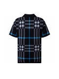 Burberry Unisex Classic Checkered Contrast Wool Polo Knitted Short Sleeve