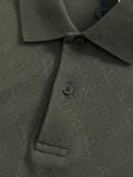 Louis Vuitton Classic Full Dark Pattern Logo Jacquard Collar Polo Shirt