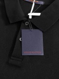 Louis Vuitton Classic Full Dark Pattern Logo Jacquard Collar Polo Shirt
