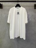 Chanel 26SS Classic Logo Print Destruction Round Neck T-shirt Unisex Casual Loose Short Sleeve