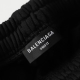 Balenciaga Fashion Embroidered Flame Logo Distressed Shorts Unisex Versatile Loose Sports Shorts